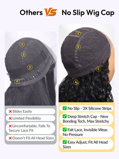 200% Density Effortlessly Feathered Hairstyles Nature Black With 613# blonde highlights 7x5 Pre Cut Lace Wig With Layered Haircuts