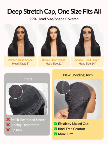 200% Density Effortlessly Feathered Hairstyles Nature Black With 613# blonde highlights 7x5 Pre Cut Lace Wig With Layered Haircuts