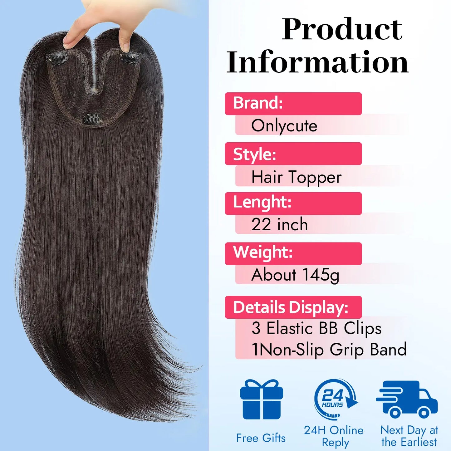 🔥Last Day 70% OFF✨Serenant™ Hair Topper Slightly Layered Synthetic Extensions No Wig