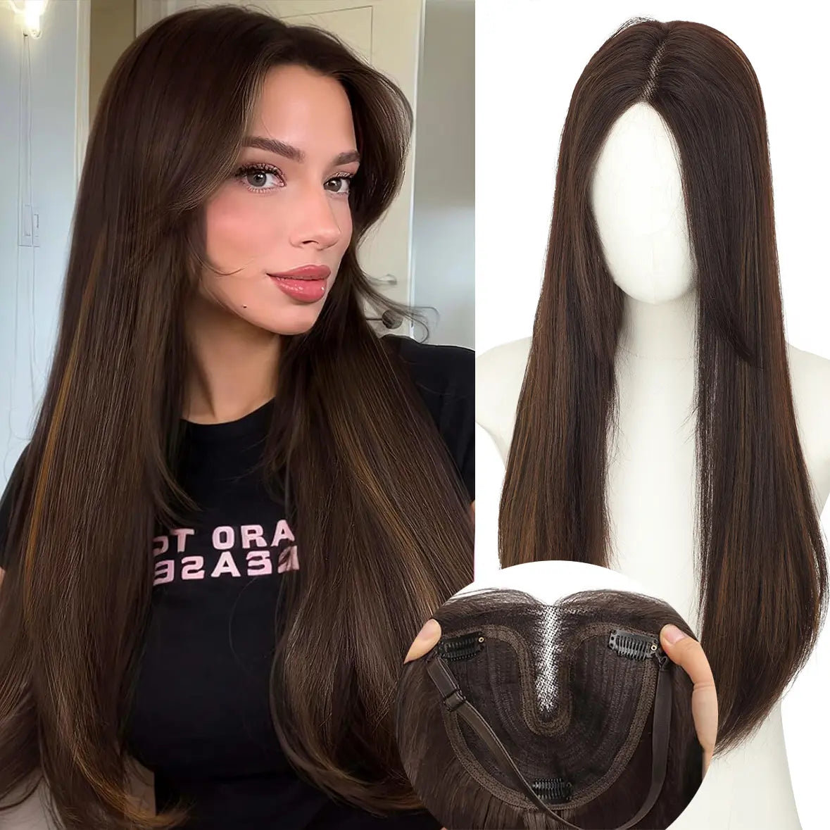 🔥Last Day 70% OFF✨Serenant™ Hair Topper Slightly Layered Synthetic Extensions No Wig