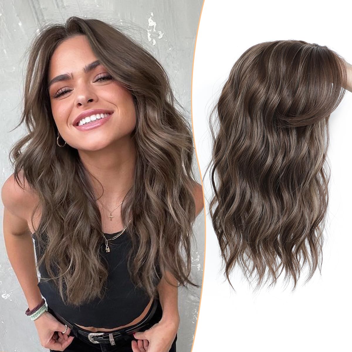 ⚡ Final Hours –💖2026 New Lightweight & Breathable Wavy Hair Topper