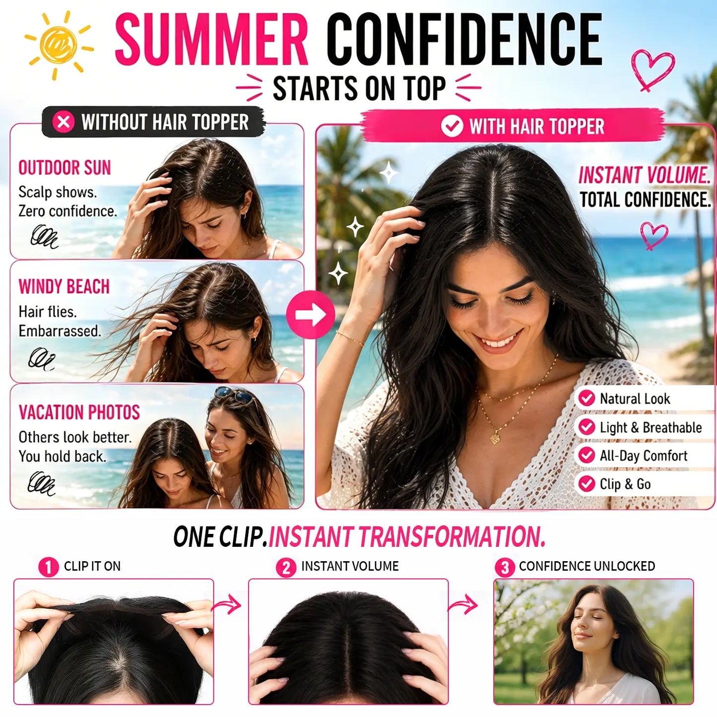 🔥Last Day 70% OFF✨Serenant™ Hair Topper Slightly Layered Synthetic Extensions No Wig