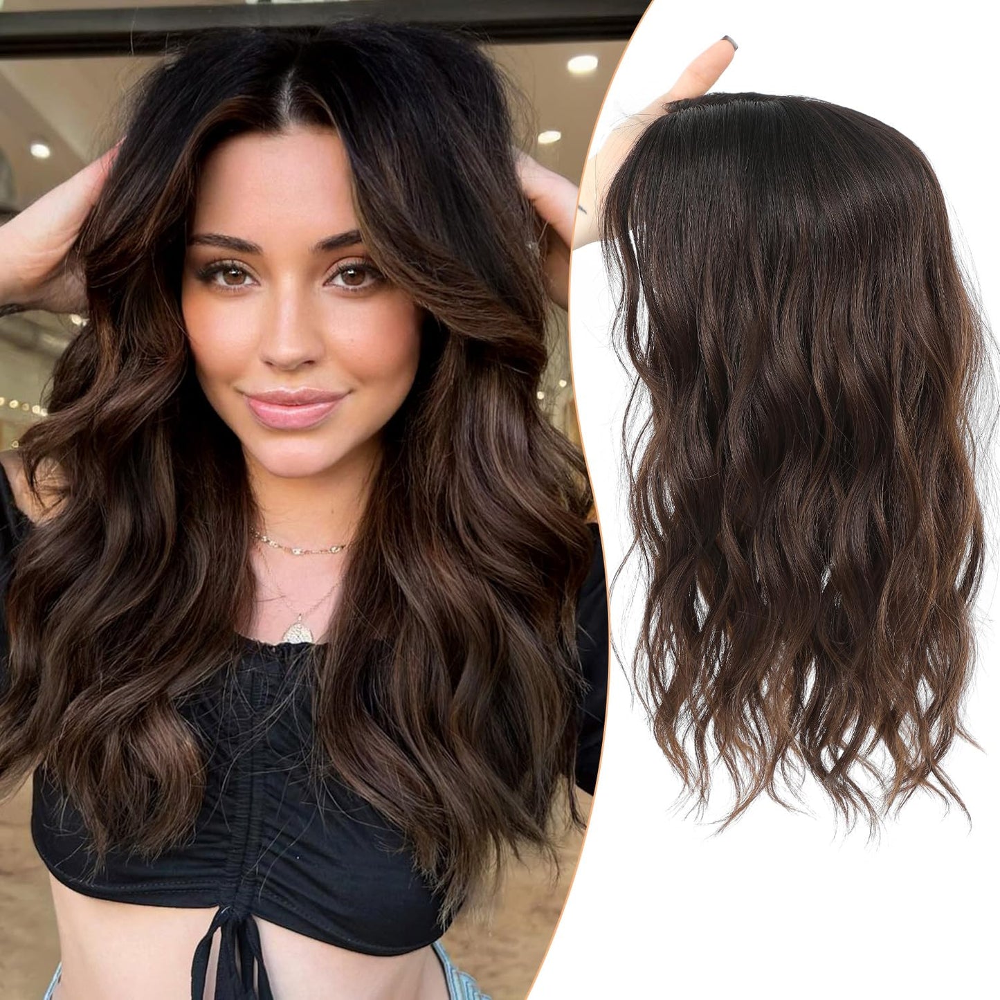 ⚡ Final Hours –💖2026 New Lightweight & Breathable Wavy Hair Topper