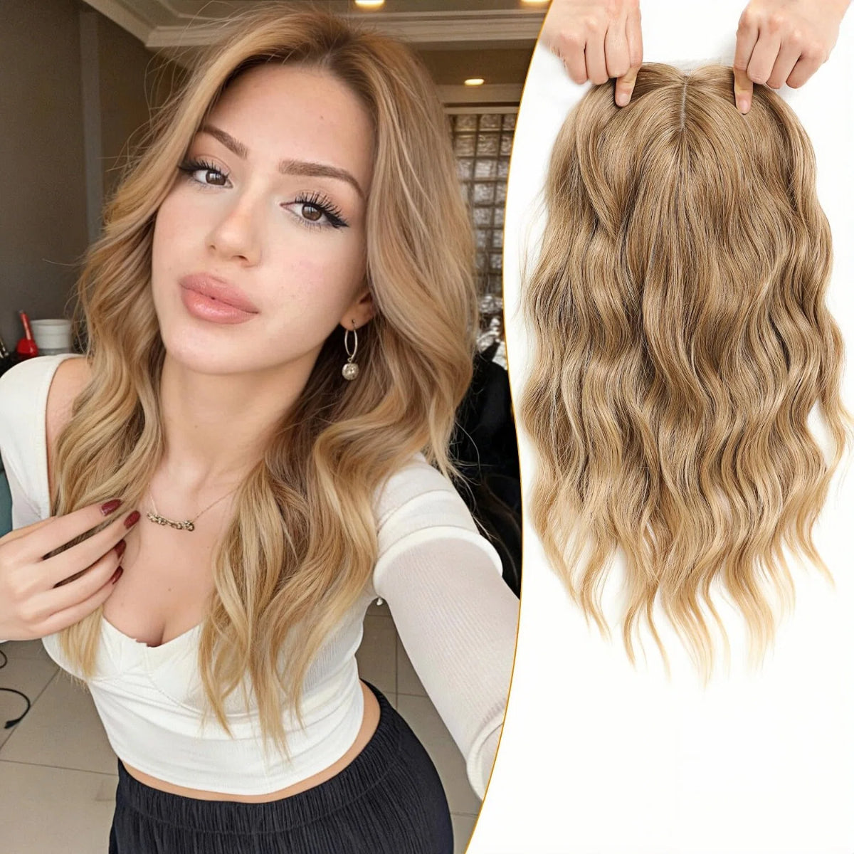 ⚡ Final Hours –💖2026 New Lightweight & Breathable Wavy Hair Topper