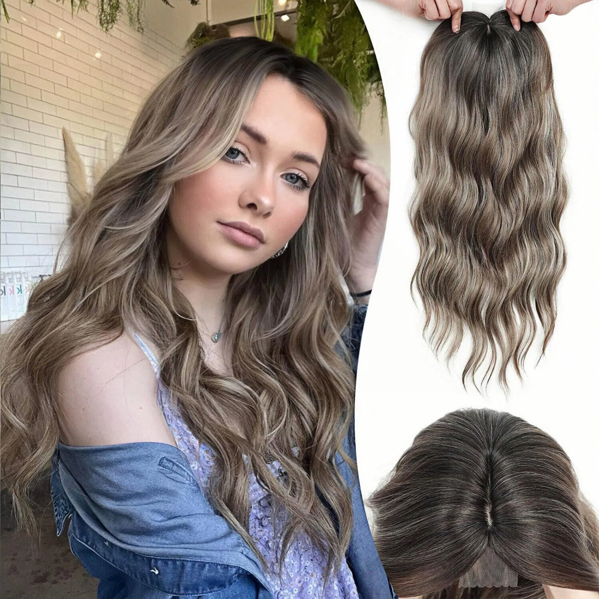 ⚡ Final Hours –💖2026 New Lightweight & Breathable Wavy Hair Topper