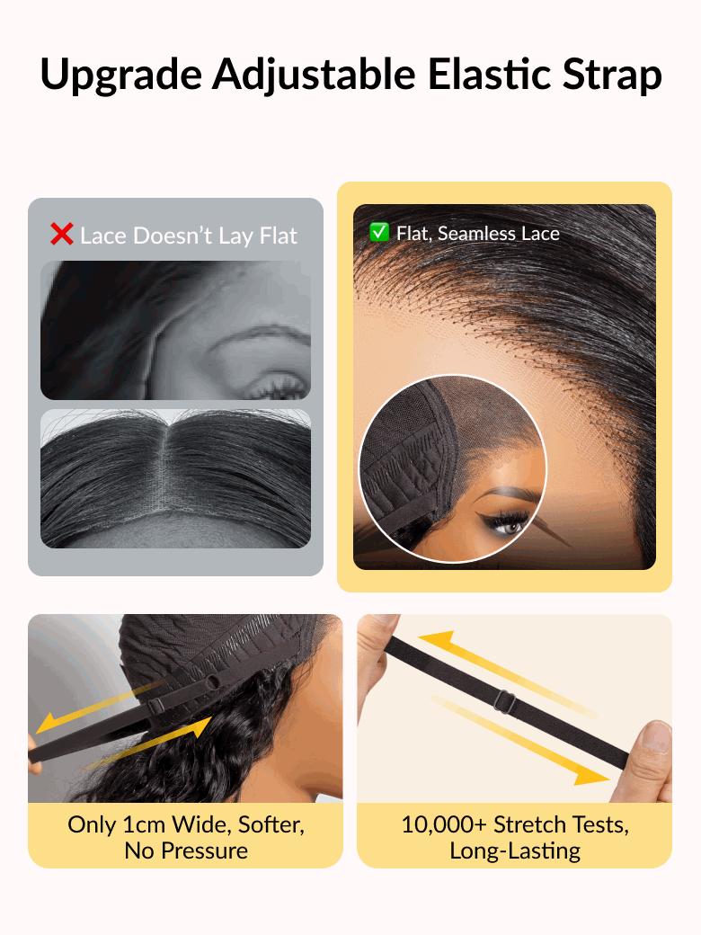 200% Density Effortlessly Feathered Hairstyles Nature Black With 613# blonde highlights 7x5 Pre Cut Lace Wig With Layered Haircuts