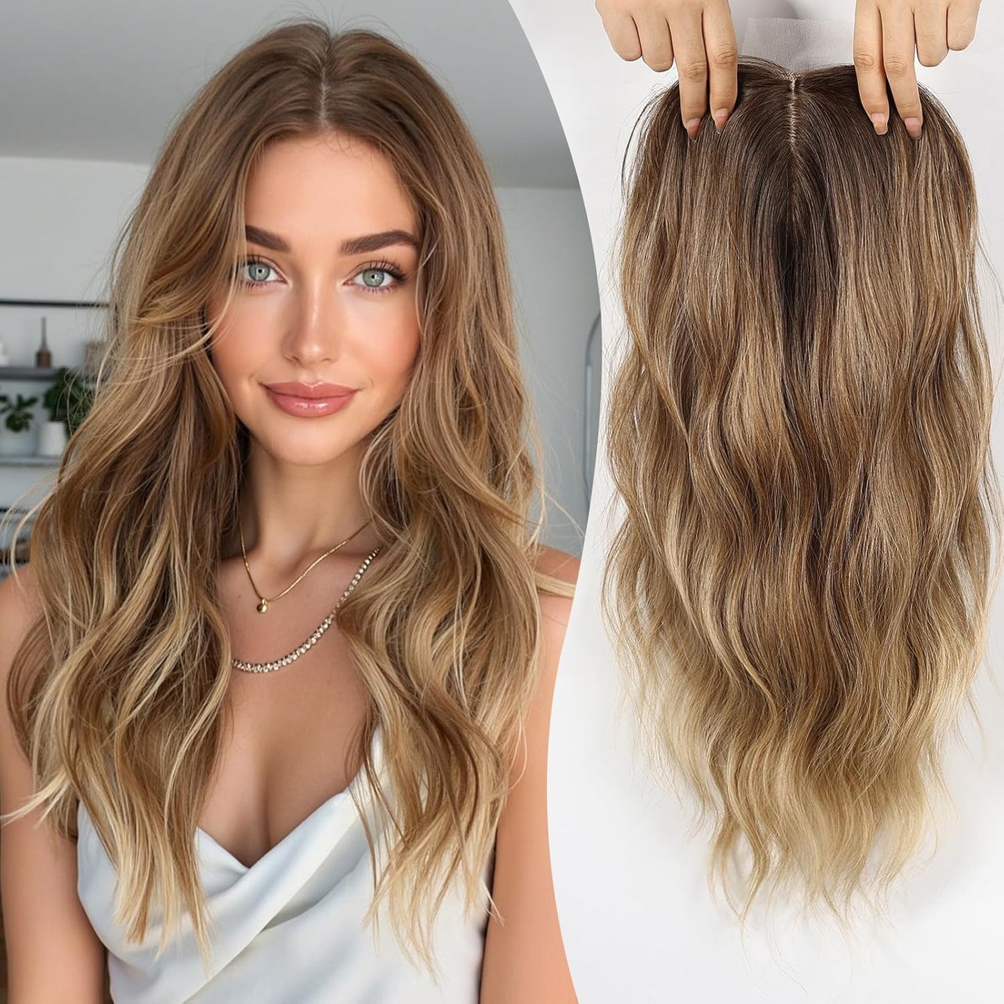 ⚡ Final Hours –💖2026 New Lightweight & Breathable Wavy Hair Topper